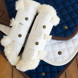 Leatherette Brushing Boots, White