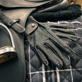 Riding Gloves, Black Herringbone
