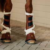 Leatherette Bell Boots, Hickory