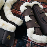 Leatherette Bell Boots, Hickory