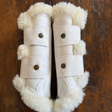 Leatherette Brushing Boots, White
