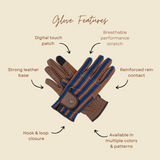 Riding Gloves, Black & Cognac