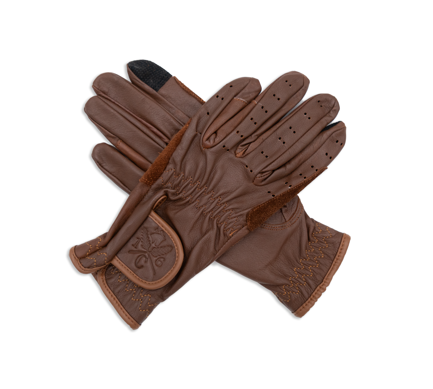 cognac leather riding gloves 