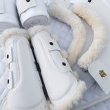Leatherette Brushing Boots, White