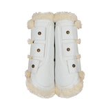 Leatherette Brushing Boots, White