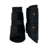 Leatherette Splint Boots, Black