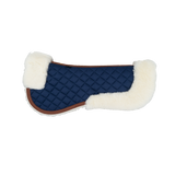 Merino Wool Fleece Half Pad, Navy & Cognac