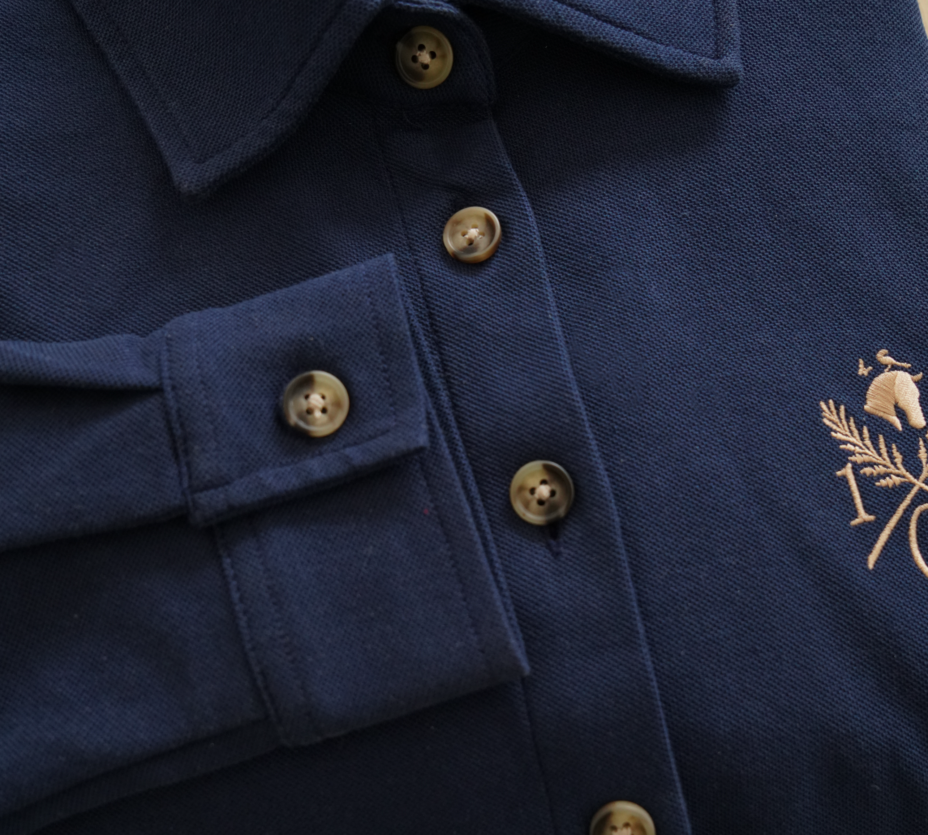 Sport Piqué Button Down Shirt - Navy