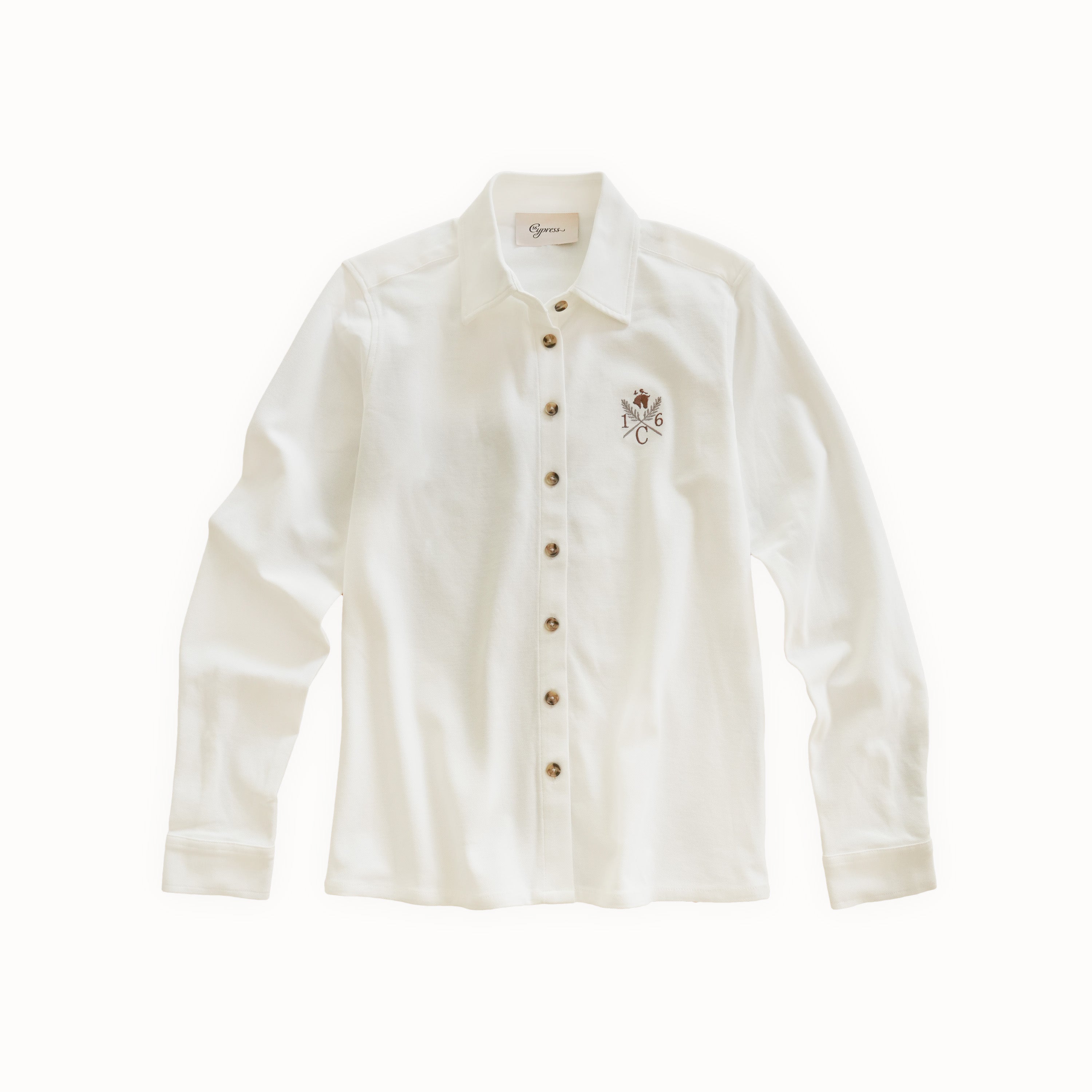 Sport Piqué Button Down Shirt - White
