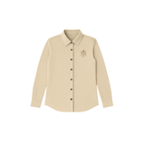 Sport Piqué Button-Down Riding Shirt - Light Khaki