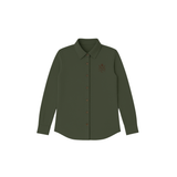 Sport Piqué Button-Down Riding Shirt - Moss
