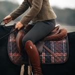 sixteen cypress saddle pad in brown field plaid 