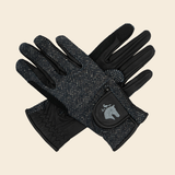 Riding Gloves, Black Herringbone