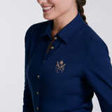 Sport Piqué Button Down Shirt - Navy