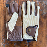 Riding Gloves, Ivory Cognac SIZE 5 Youth & Women's 6
