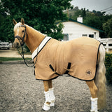 Cotton Waffle Cooler - Sand & Hickory - small horse or pony size