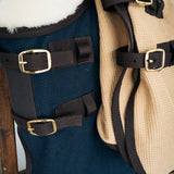 Cotton Waffle Cooler, Navy & Hickory - Small horse or pony size