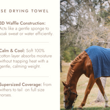 Cotton Waffle Horse Drying Towel, Indigo