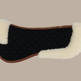 Wool Fleece Half Pad, Black & Cognac