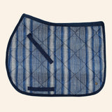 SAMPLE - Jump Pad, French Blue Stripe + Navy Suede