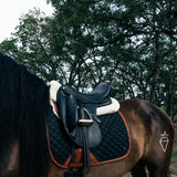 Wool Fleece Half Pad, Black & Cognac